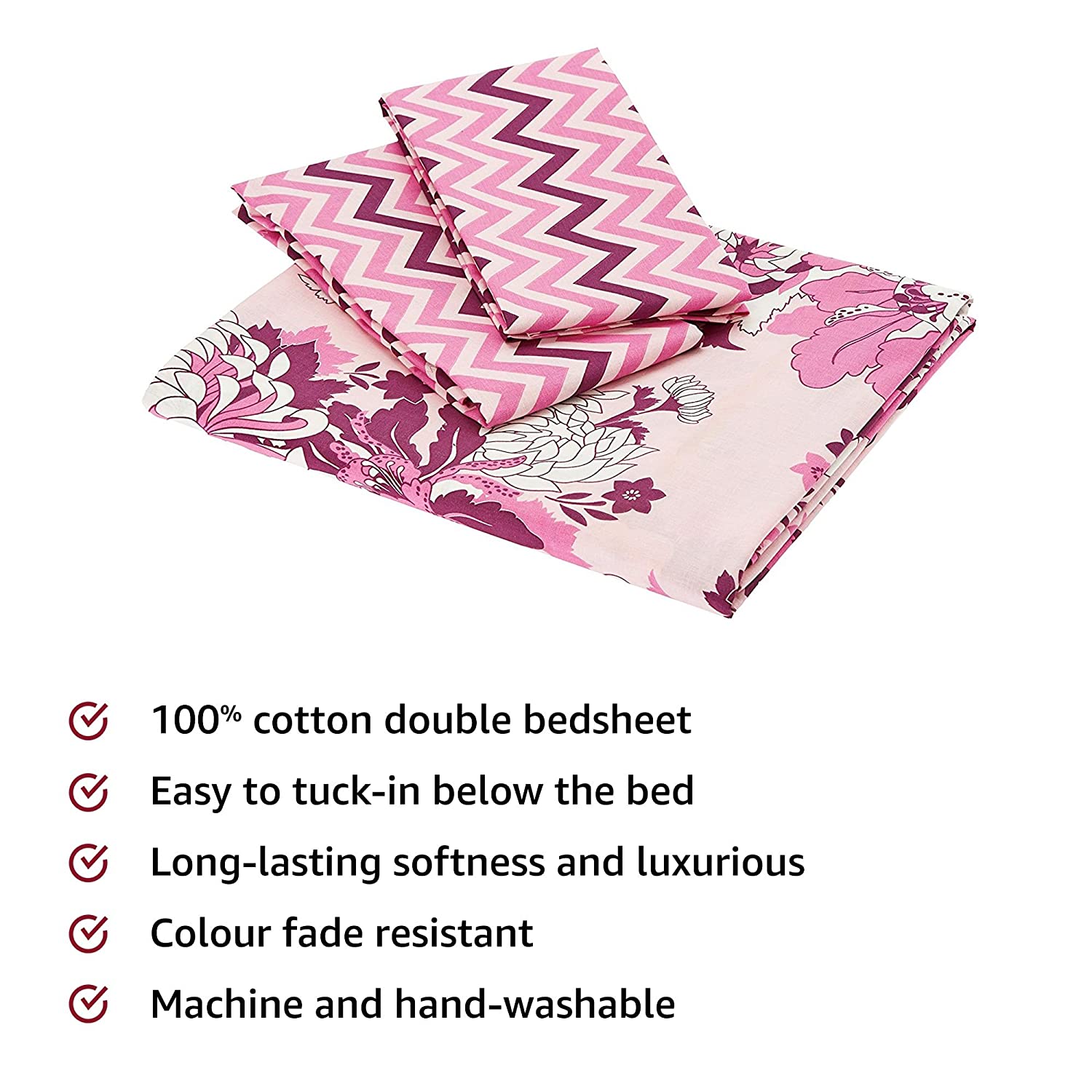 BHUMA 144 TC Cotton Double Floral Flat Bedsheet - Buy BHUMA 144 TC